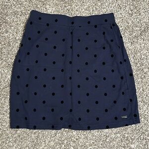 Navy polka dot skirt